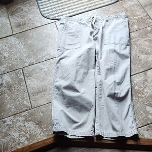 Royal Robbins Cream Wide Leg Drawstring Pants